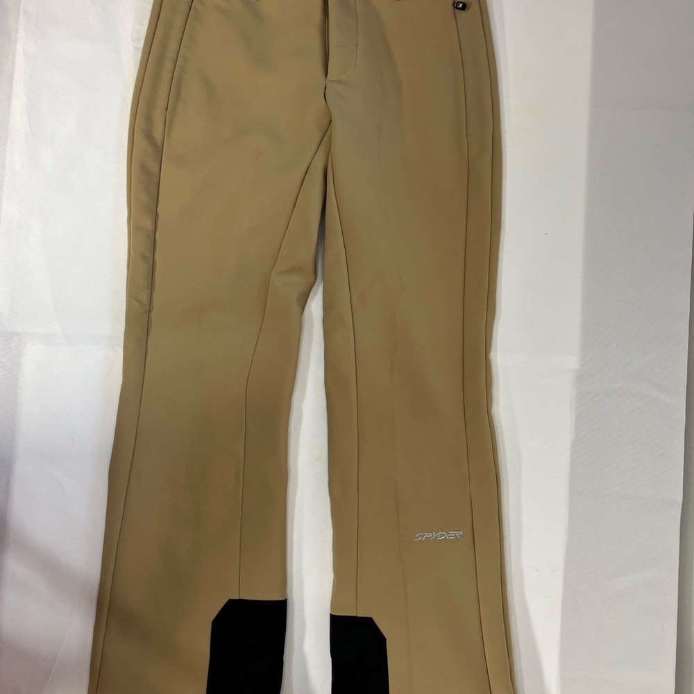 Spyder Pippa Khaki Chino Ski Snow Pants Black XTL Ladies 6 Zipper Layers